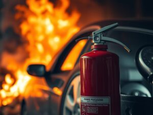 Jak używać gaśnicy samochodowej – krok po kroku, gdy wybucha pożar (pierwsze sekundy i najczęstsze błędy)